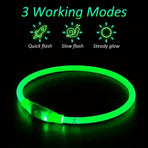USB Rechargeable LED Glow Pet Collar, Soft Silicone Night Safety Dog & Cat Collar with 6 Colors, 3 Modes, Adjustable Length for Small, Medium, Large Pets, Ideal for Evening Walks and Outdoor Visibility (S, Pink)