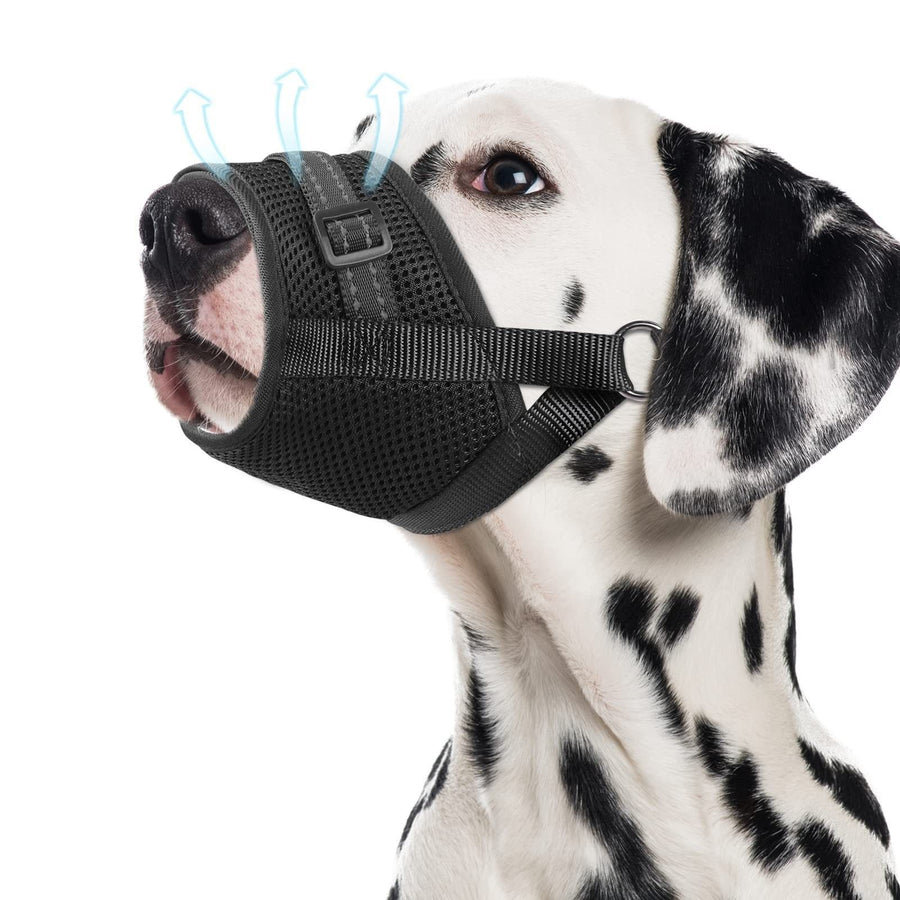 Soft Breathable Mesh Dog Muzzle for Small Medium Large Dogs, Adjustable Anti-Biting Barking Chewing Muzzle for Walking, Training, and Grooming (M, Pink)