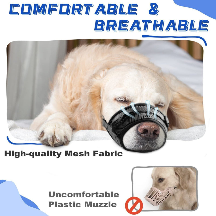 Soft Breathable Mesh Dog Muzzle for Small Medium Large Dogs, Adjustable Anti-Biting Barking Chewing Muzzle for Walking, Training, and Grooming (M, Pink)
