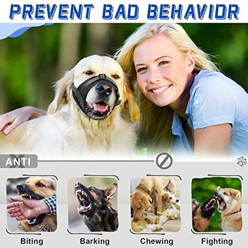 Soft Breathable Mesh Dog Muzzle for Small Medium Large Dogs, Adjustable Anti-Biting Barking Chewing Muzzle for Walking, Training, and Grooming (XL, Pink)