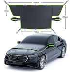 All-Season Car Front Cover Shield for Sedans – Windproof, Snowproof & Sunproof Protection with Magnetic Fixation, Full Coverage for Windshield, Side Windows, and Hood, Ideal for Outdoor Parking (Green1)