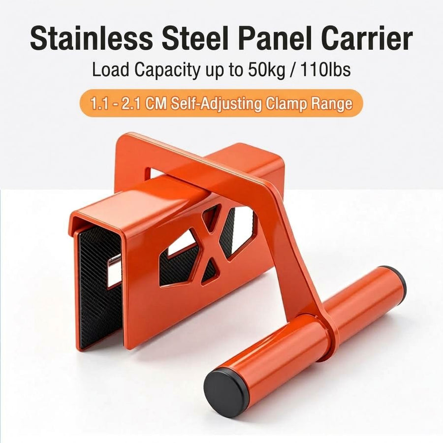 Stainless Steel Panel Carrier Clamp with EVA Anti-Slip Pads for Lifting Wood Tile Stone Boards in Construction Renovation and DIY Projects (2PCS)