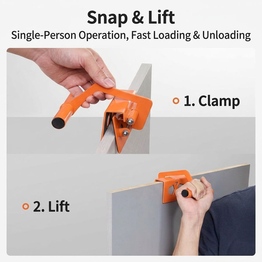 Stainless Steel Panel Carrier Clamp with EVA Anti-Slip Pads for Lifting Wood Tile Stone Boards in Construction Renovation and DIY Projects (2PCS)