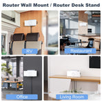 2 in 1 Router Mount for Starlink Gen 3 Wall Mount and Power Supply Mounting Kit Accessories, Space Saving Bracket Holder for RV Living Room Office Cafe Boat (White)