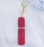 Portable Rhinestone Perfume Atomizer Keychain Refillable Spray Bottle for Travel Purse Bag Decoration and On the Go Fragrance Touch Ups (Pink)