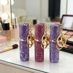 Portable Rhinestone Perfume Atomizer Keychain Refillable Spray Bottle for Travel Purse Bag Decoration and On the Go Fragrance Touch Ups (Purple)