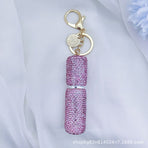 Portable Rhinestone Perfume Atomizer Keychain Refillable Spray Bottle for Travel Purse Bag Decoration and On the Go Fragrance Touch Ups (Purple)