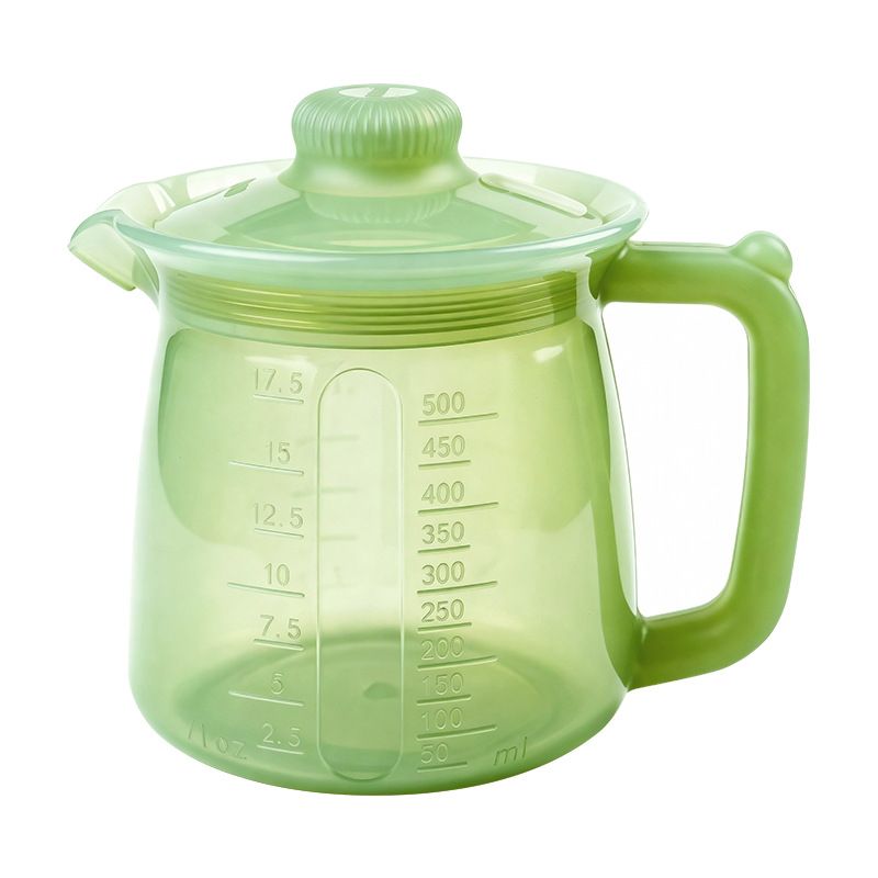 Food-Grade Silicone Multi-Purpose Milk Pitcher with Measuring Scale, Microwave & Freezer Safe, Leak-Proof Rotating Lid, Ergonomic Handle for Baby Formula, Coffee, Oil & Liquid Storage in Home Kitchen (Transparent)