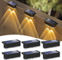 Solar Powered Outdoor Fence Light, Warm White Decorative Garden Rail Light with Auto On/Off, Easy Installation for Patio, Deck, and Yard Illumination (3PCS, WarmLight)