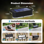 Solar Powered Outdoor Fence Light, Warm White Decorative Garden Rail Light with Auto On/Off, Easy Installation for Patio, Deck, and Yard Illumination (3PCS, WarmLight)