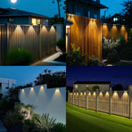 Solar Powered Outdoor Fence Light, Warm White Decorative Garden Rail Light with Auto On/Off, Easy Installation for Patio, Deck, and Yard Illumination (3PCS, WarmLight)
