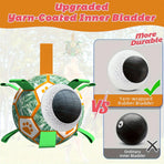 Interactive Dog Soccer Ball Toy with Bite-Resistant PU Surface and Durable Nylon Straps for Fetch, Tug, and Play in Indoor or Outdoor Settings (L)