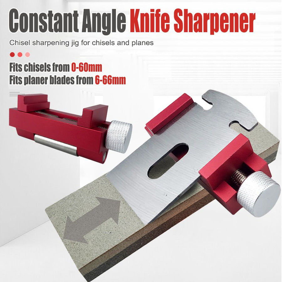 Adjustable Honing Guide Jig for Woodworking Chisels and Planer Blades with Rolling Roller and Knurled Knobs for Consistent Sharpening Angles on Stones (Upgraded Model)