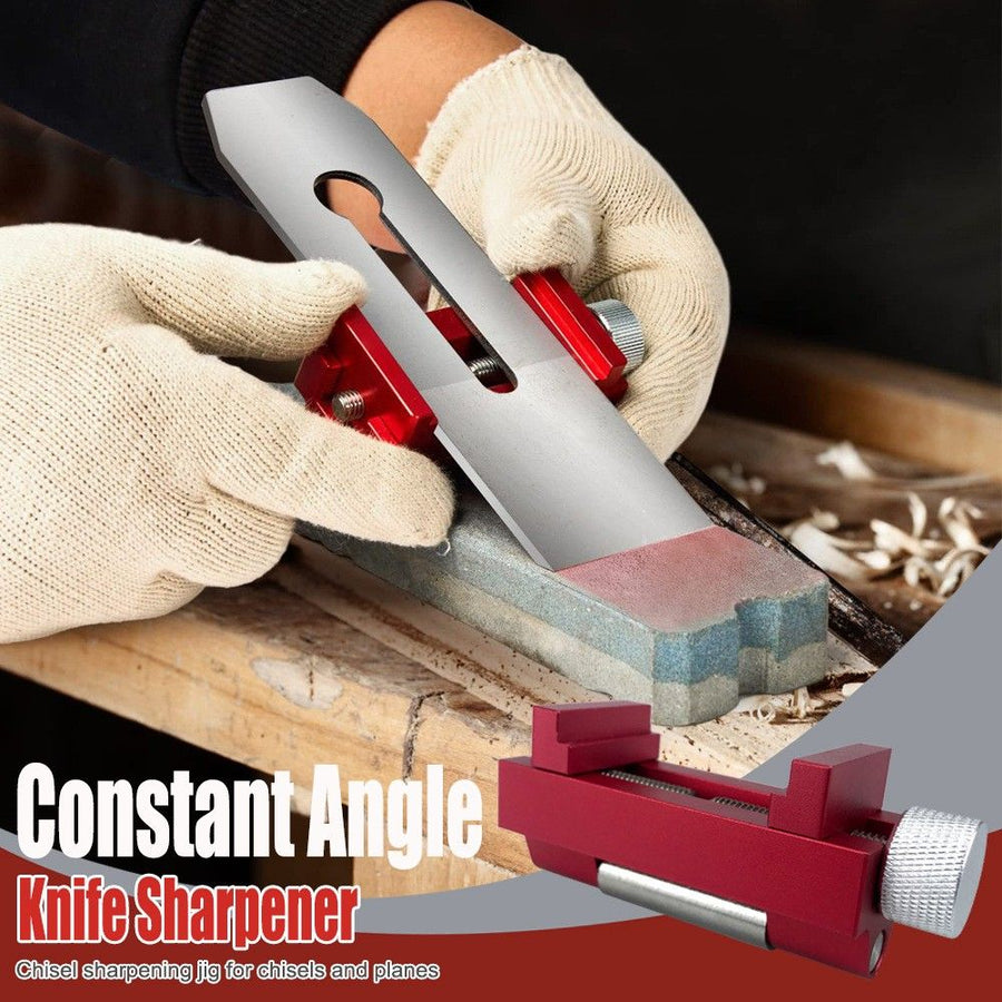 Adjustable Honing Guide Jig for Woodworking Chisels and Planer Blades with Rolling Roller and Knurled Knobs for Consistent Sharpening Angles on Stones (Upgraded Model)