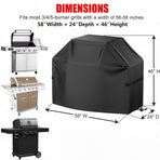 Universal Outdoor Grill Cover Waterproof UV Resistant Dustproof Barbecue Protector with Adjustable Straps for Rectangular Round Kettle and Portable Grills (600D, S02)
