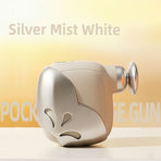 Pocket Mini Massage Gun for Home Office Travel Muscle Relief Portable Handheld Percussion Device with Interchangeable Heads (Silver)
