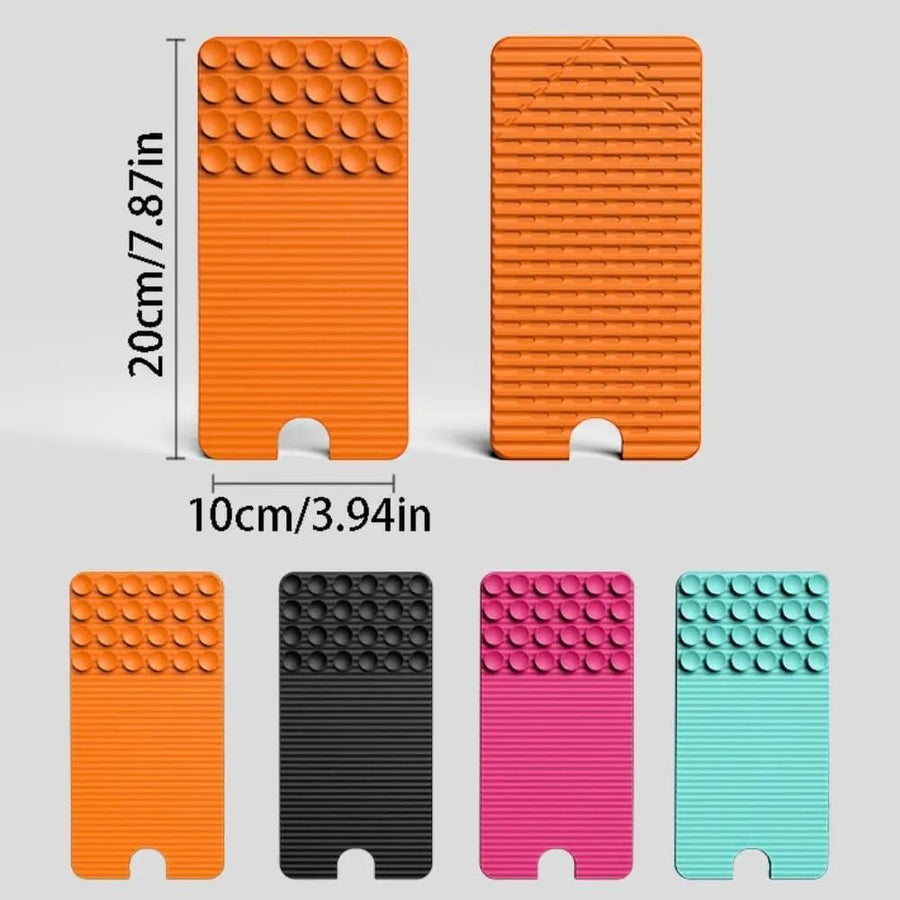 Versatile Foldable Silicone Suction Stand – Universal Adhesive Grip Pad for Phone, Tablet, and Laptop, Bendable Multi-Surface Mount for Desk, Mirror, Gym, and Travel (Mint)