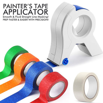 Colorful Masking Paper Tape Set with Dedicated Dispenser for Wall Painting, Edge Trimming, Labeling, Craft Positioning, and Multi-Surface Protection (Grout Tool + 2 Rolls of Tape (Orange))