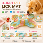 3-in-1 Bone-Shaped Slow Feeder Licking Mat with Removable Rolling Ball – Interactive Silicone Pad for Dogs, Perfect for Spreadable Treats, Bathing Distraction, and Outdoor Adventures. (MultiColor)