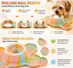 3-in-1 Bone-Shaped Slow Feeder Licking Mat with Removable Rolling Ball – Interactive Silicone Pad for Dogs, Perfect for Spreadable Treats, Bathing Distraction, and Outdoor Adventures. (MultiColor)