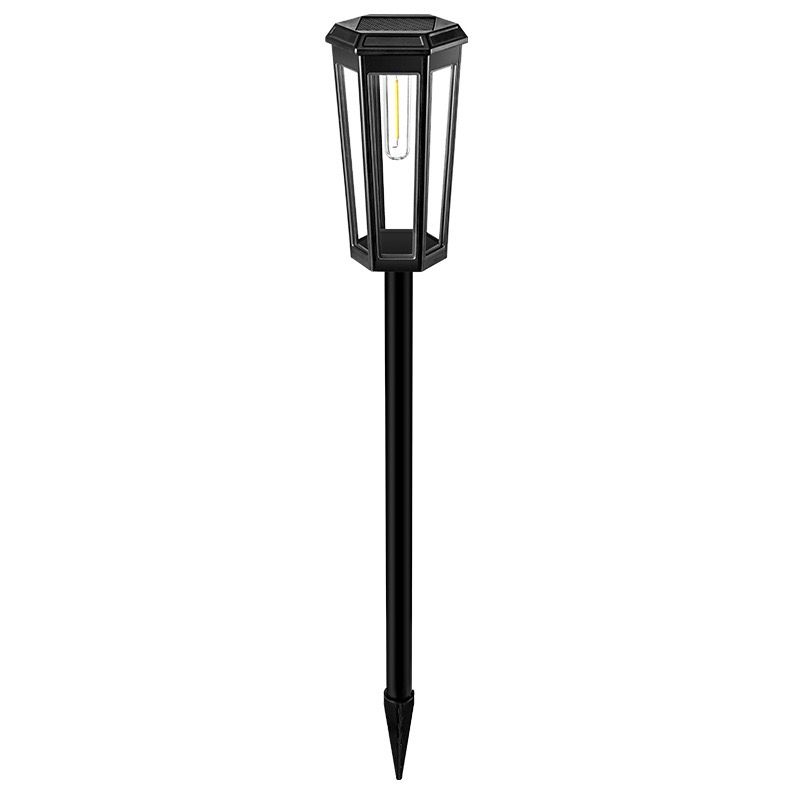 Solar Powered Hexagonal Tungsten Pathway Lights with Warm White Glow, Automatic On/Off, Weatherproof Spike Design for Garden, Lawn, Walkway, and Patio Decorative Illumination (4PCS)