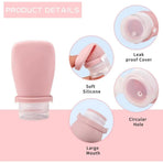 Travel-Friendly Silicone Dispensing Bottle Set for Toiletries, Leak-Proof Refillable Containers for Shampoo, Conditioner, Lotion, and Skincare – Lightweight, Squeezable, and TSA-Approved Carry-On Essentials (B)
