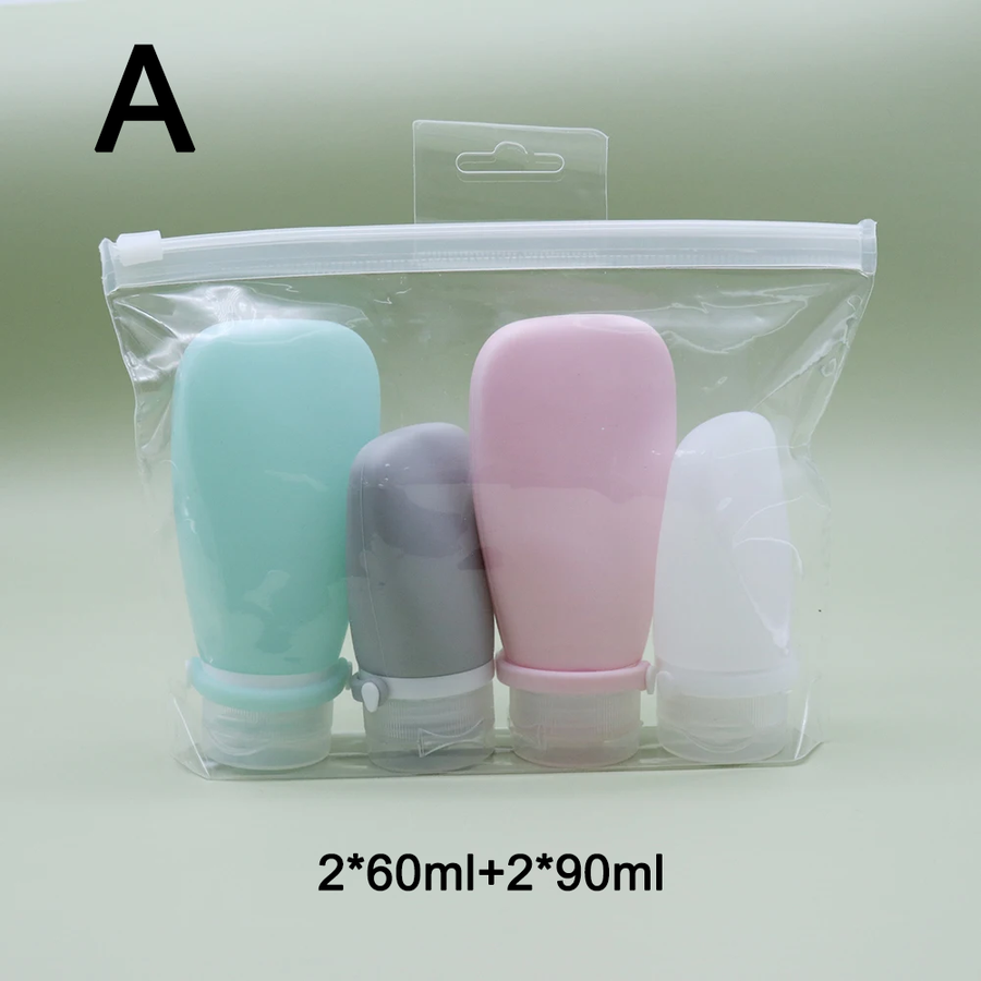 Travel-Friendly Silicone Dispensing Bottle Set for Toiletries, Leak-Proof Refillable Containers for Shampoo, Conditioner, Lotion, and Skincare – Lightweight, Squeezable, and TSA-Approved Carry-On Essentials (B)