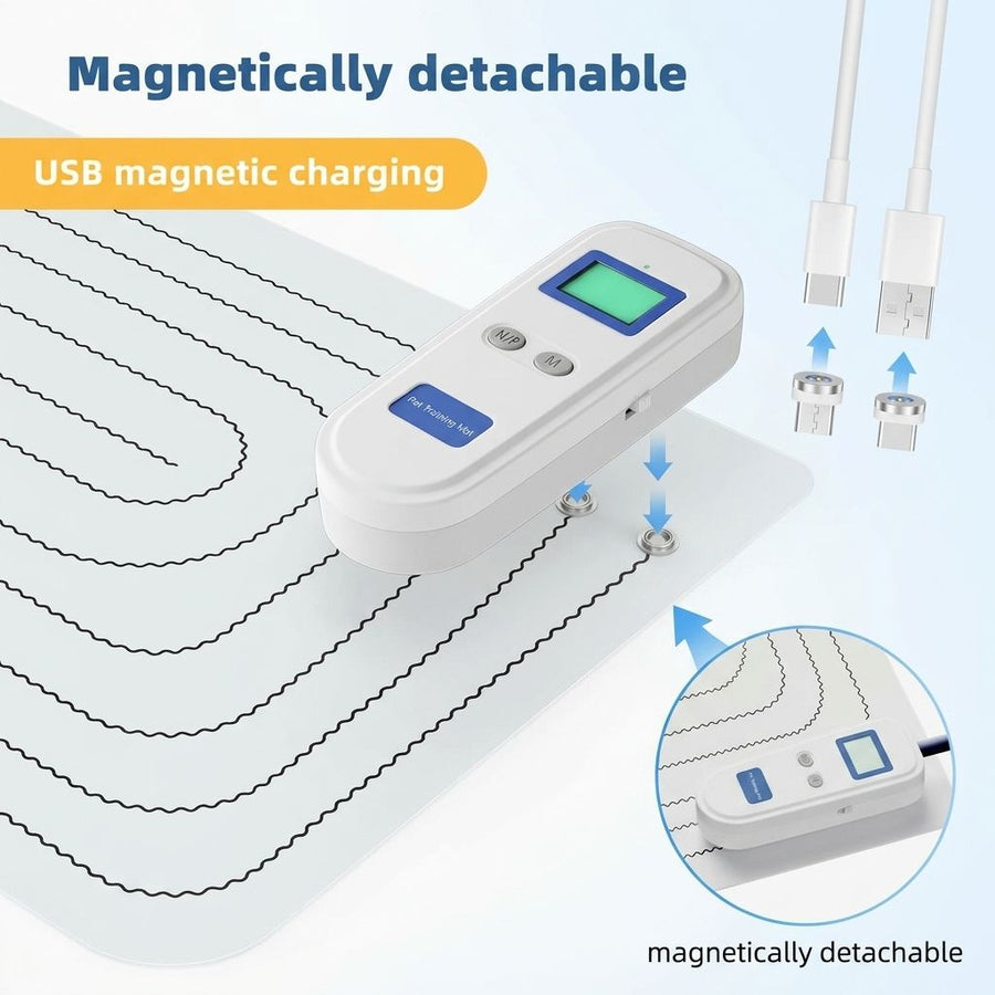 Static Pet Training Mat with Rechargeable Magnetic Controller for Cats and Dogs – Waterproof, Flexible, and Washable Indoor Deterrent Pad for Sofa, Bed, Couch, Kitchen Counter, and Doorway Area Restriction Training (12*60in)