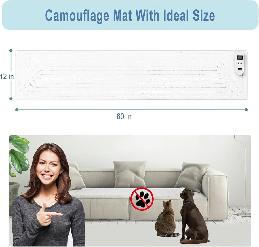Static Pet Training Mat with Rechargeable Magnetic Controller for Cats and Dogs – Waterproof, Flexible, and Washable Indoor Deterrent Pad for Sofa, Bed, Couch, Kitchen Counter, and Doorway Area Restriction Training (30*16in)