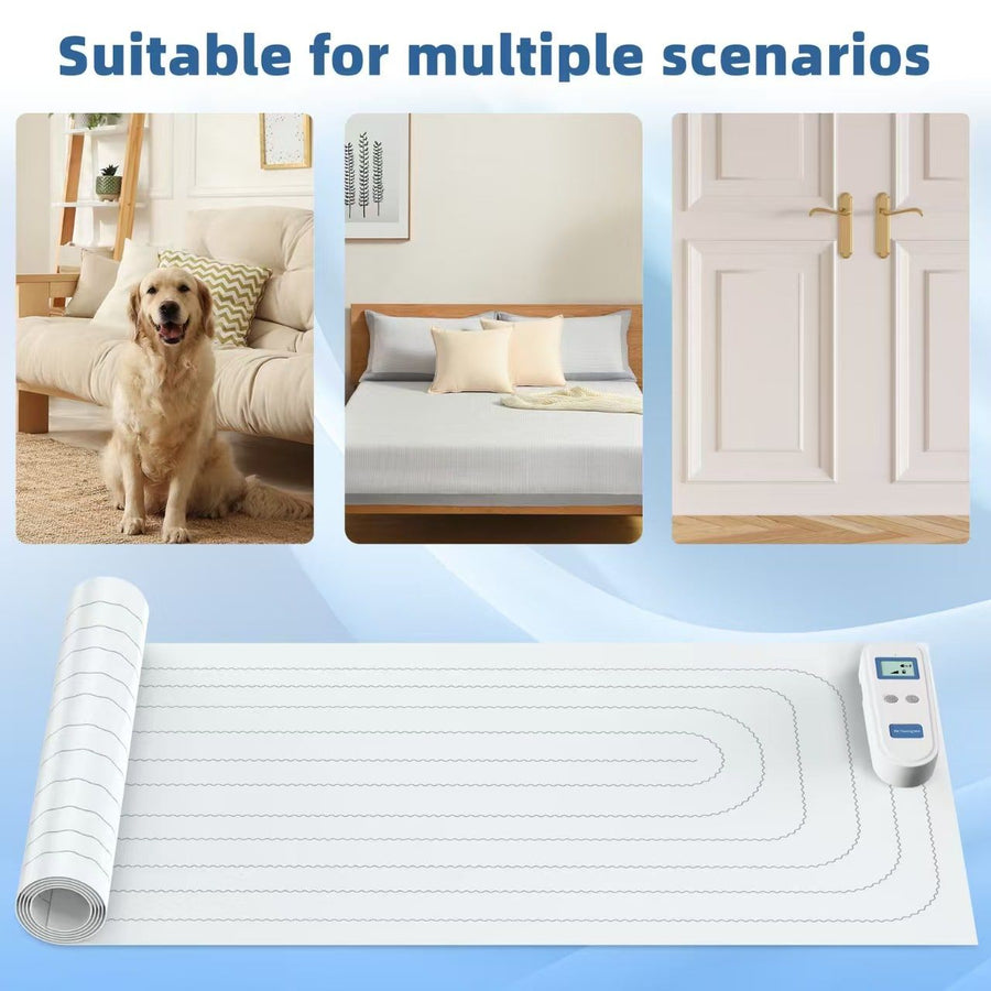 Static Pet Training Mat with Rechargeable Magnetic Controller for Cats and Dogs – Waterproof, Flexible, and Washable Indoor Deterrent Pad for Sofa, Bed, Couch, Kitchen Counter, and Doorway Area Restriction Training (30*16in)