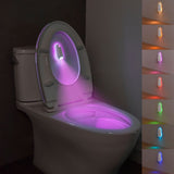 2-in-1 Motion Sensor Night Light with Toilet Light Function, 8 Color RGB Glow, Waterproof Rechargeable LED Lamp for Nighttime Use in Bathroom, Stairway, Hallway, and Bedside (2PCS)