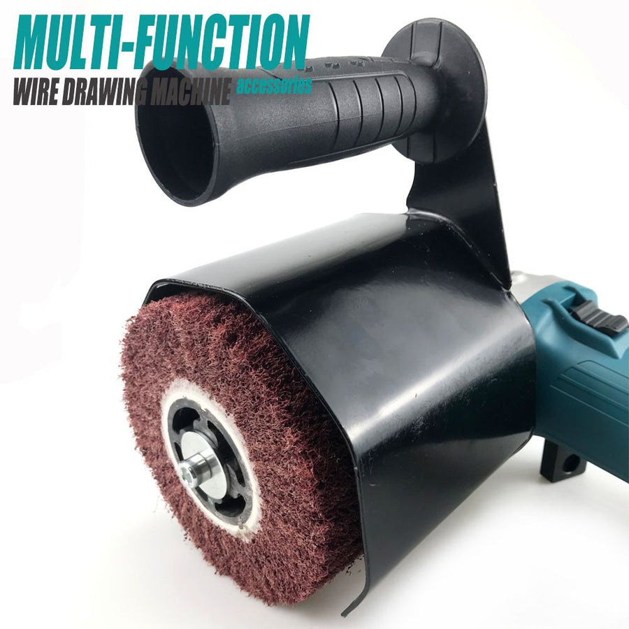Angle Grinder Conversion Tool Multi-Function Wire Drawing Machine Attachment for Metal Surface Stainless Steel and Floor Grinding Polishing Tasks (UNC Thread (Dual Wheel))