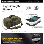 Versatile Tactical Duffle Bag with Convertible Backpack Straps, Water-Resistant 600D Nylon, MOLLE System, 45L Capacity for Camping, Hiking, Gym, and Travel (Black)