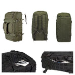 Versatile Tactical Duffle Bag with Convertible Backpack Straps, Water-Resistant 600D Nylon, MOLLE System, 45L Capacity for Camping, Hiking, Gym, and Travel (Black)