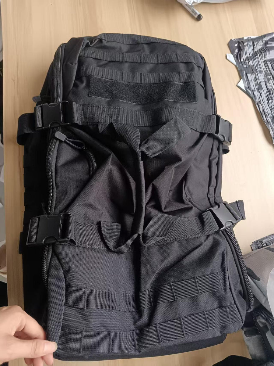 Versatile Tactical Duffle Bag with Convertible Backpack Straps, Water-Resistant 600D Nylon, MOLLE System, 45L Capacity for Camping, Hiking, Gym, and Travel (Black)