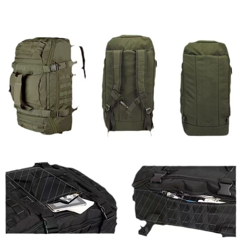 Versatile Tactical Duffle Bag with Convertible Backpack Straps, Water-Resistant 600D Nylon, MOLLE System, 45L Capacity for Camping, Hiking, Gym, and Travel (Camouflage)