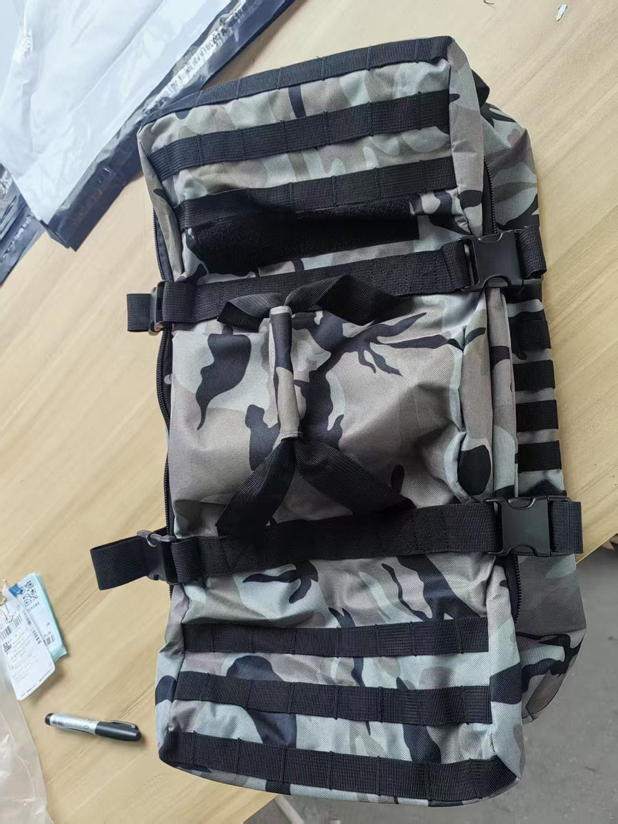 Versatile Tactical Duffle Bag with Convertible Backpack Straps, Water-Resistant 600D Nylon, MOLLE System, 45L Capacity for Camping, Hiking, Gym, and Travel (Camouflage)