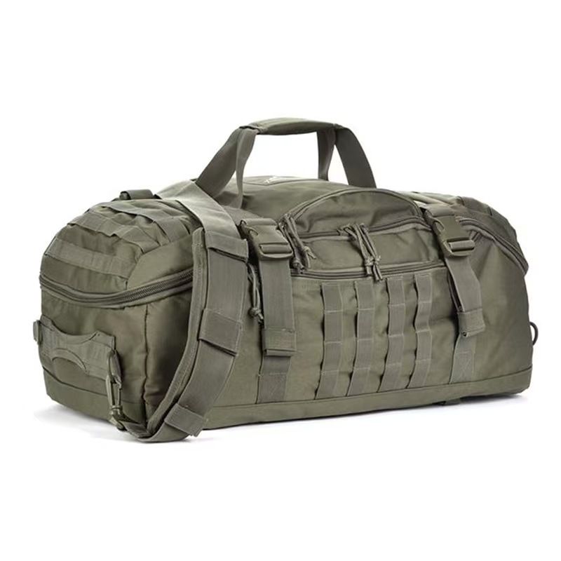 Versatile Tactical Duffle Bag with Convertible Backpack Straps, Water-Resistant 600D Nylon, MOLLE System, 45L Capacity for Camping, Hiking, Gym, and Travel (Camouflage)