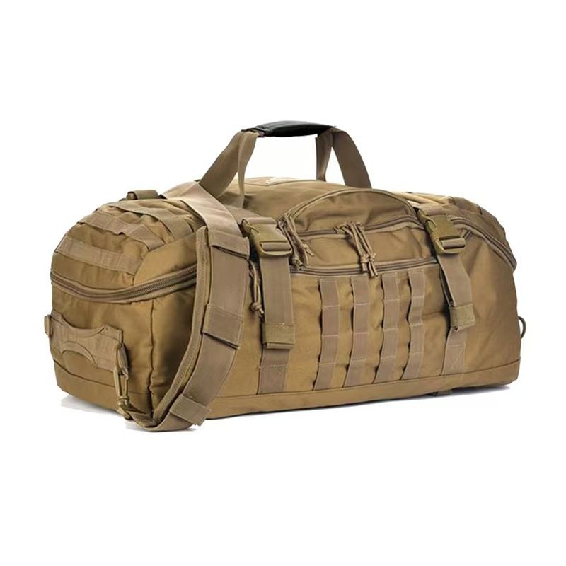 Versatile Tactical Duffle Bag with Convertible Backpack Straps, Water-Resistant 600D Nylon, MOLLE System, 45L Capacity for Camping, Hiking, Gym, and Travel (Camouflage)
