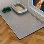 Double-Layer Honeycomb Cat Litter Mat – Waterproof, Slip-Resistant, Leak-Proof, and Easy-Clean Pet Mat for Litter Box Area, Odor-Free and Durable with 6 Vibrant Colors Available (L, Grey)