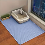 Double-Layer Honeycomb Cat Litter Mat – Waterproof, Slip-Resistant, Leak-Proof, and Easy-Clean Pet Mat for Litter Box Area, Odor-Free and Durable with 6 Vibrant Colors Available (L, Grey)