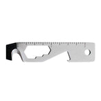 Ten-in-One Mini Portable Multi-Tool Keychain Accessory for Daily EDC Tasks, Light Outdoor Use, Package Opening, Bottle Opening, Screwdriving, Measuring, Rope Cutting and Surface Scoring (Metric)