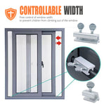 Adjustable Window Limit Lock for Sliding and Single-Hung Windows, Stainless Steel Security Stopper for Child and Pet Safety, No-Drill Installation (Single-knob model)