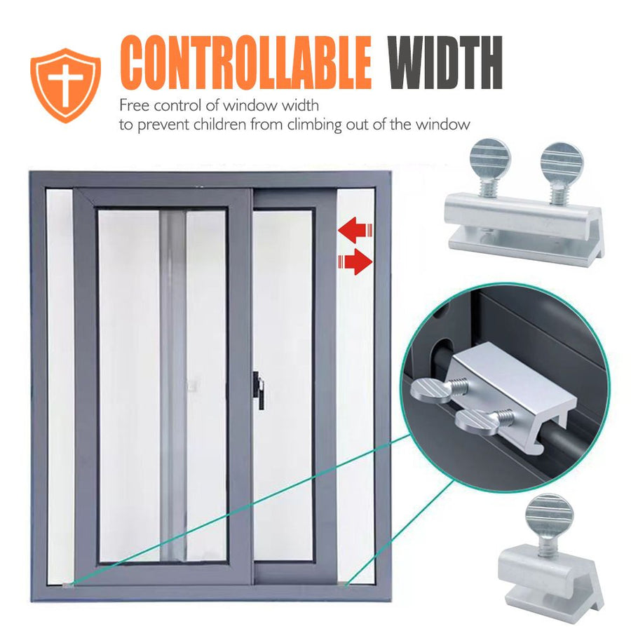 Adjustable Window Limit Lock for Sliding and Single-Hung Windows, Stainless Steel Security Stopper for Child and Pet Safety, No-Drill Installation (Single-knob model)