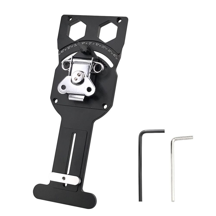 Adjustable Angle Guide Rail Square for Track Saws with 19-Position Stop from -45° to 45°, T-Shape End Stop and Sliding Positioning Block for Woodworking Crosscuts and Miter Cuts (Black)