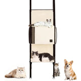Space-Saving Over-the-Door Cat Hammock with Three Cozy Tiers, Breathable Mesh Lounges, and Sturdy Metal Frame for Multi-Cat Households, Perfect for Indoor Play and Rest Without Floor Footprint. (Beige)