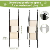 Space-Saving Over-the-Door Cat Hammock with Three Cozy Tiers, Breathable Mesh Lounges, and Sturdy Metal Frame for Multi-Cat Households, Perfect for Indoor Play and Rest Without Floor Footprint. (Beige)