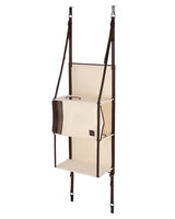 Space-Saving Over-the-Door Cat Hammock with Three Cozy Tiers, Breathable Mesh Lounges, and Sturdy Metal Frame for Multi-Cat Households, Perfect for Indoor Play and Rest Without Floor Footprint. (Beige) - Close-Up Angle