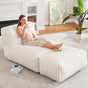 Ergonomic Bean Bag Chaise Lounger with Vertical Plush Fabric and High-Density Foam for Living Room Reading, Napping, and TV Watching (Blush)