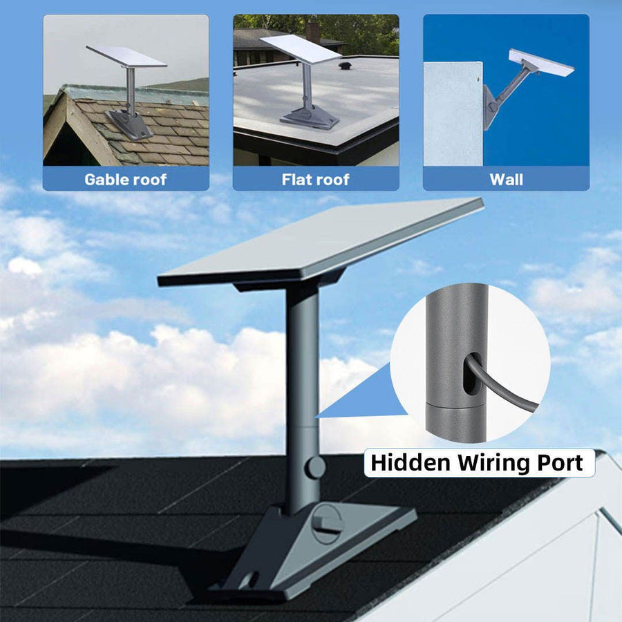 Adjustable Roof Mount Bracket with 180° Pivot and 360° Rotating Mast for Standard Gen 3 Dish and Small Electronic Devices, Heavy Duty Outdoor Installation Kit with Cable Management (DarkGrey)